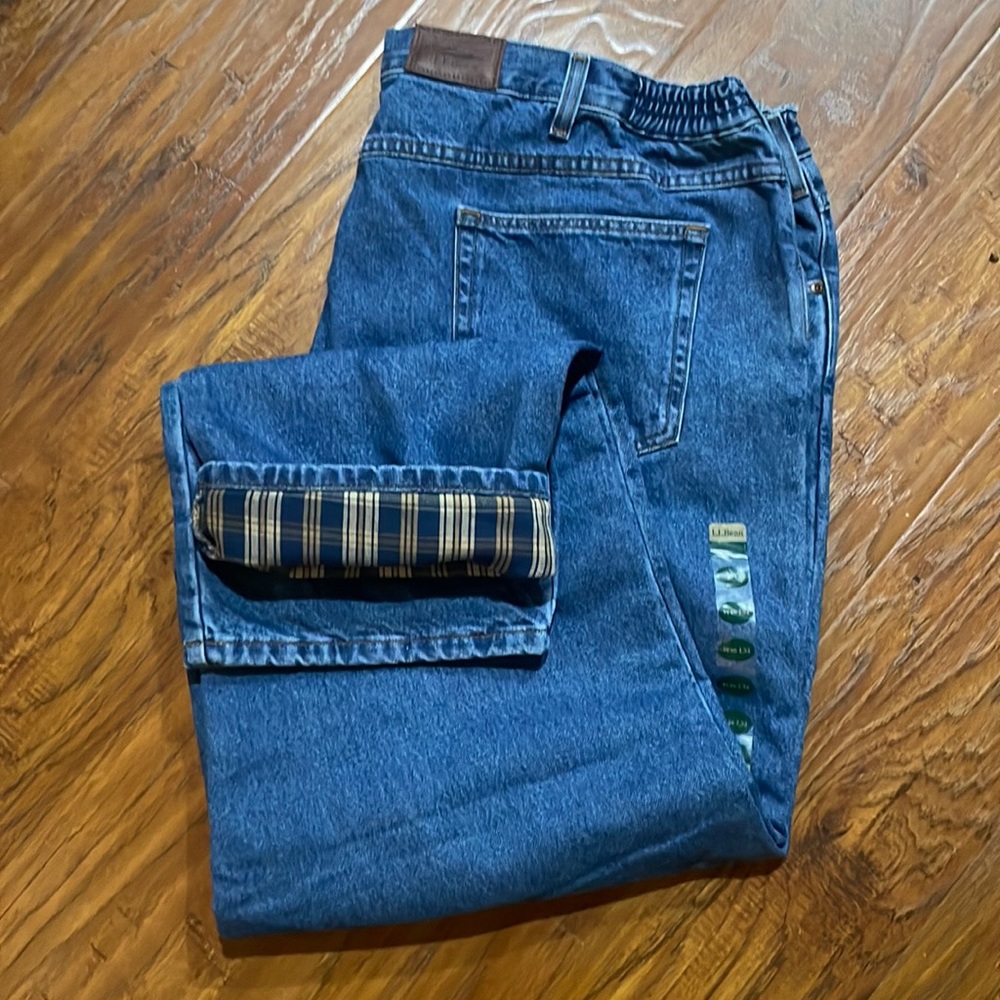 Mens LL Bean lined jeans